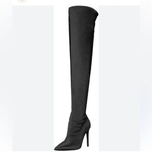 AZALEA WANG Black Over the Knee Boots